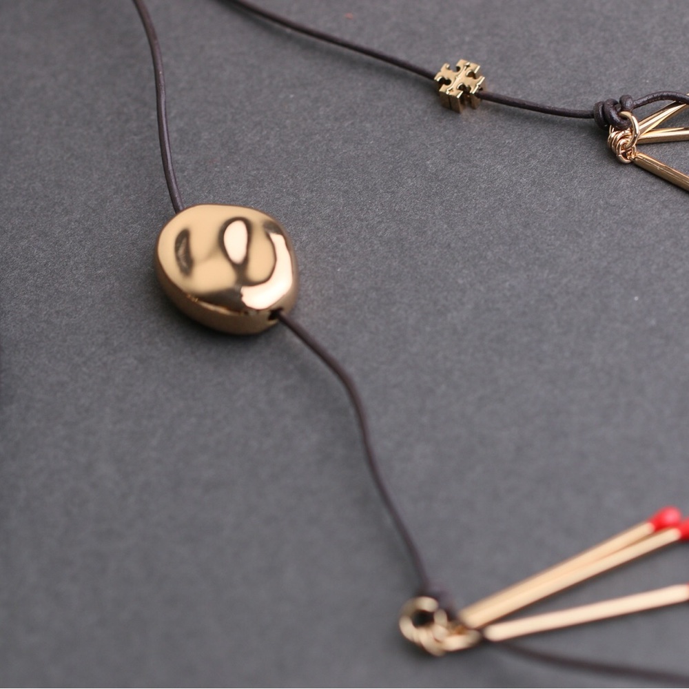 Tory Burch Gold and Red Pendant Necklace - Picture 13 of 16